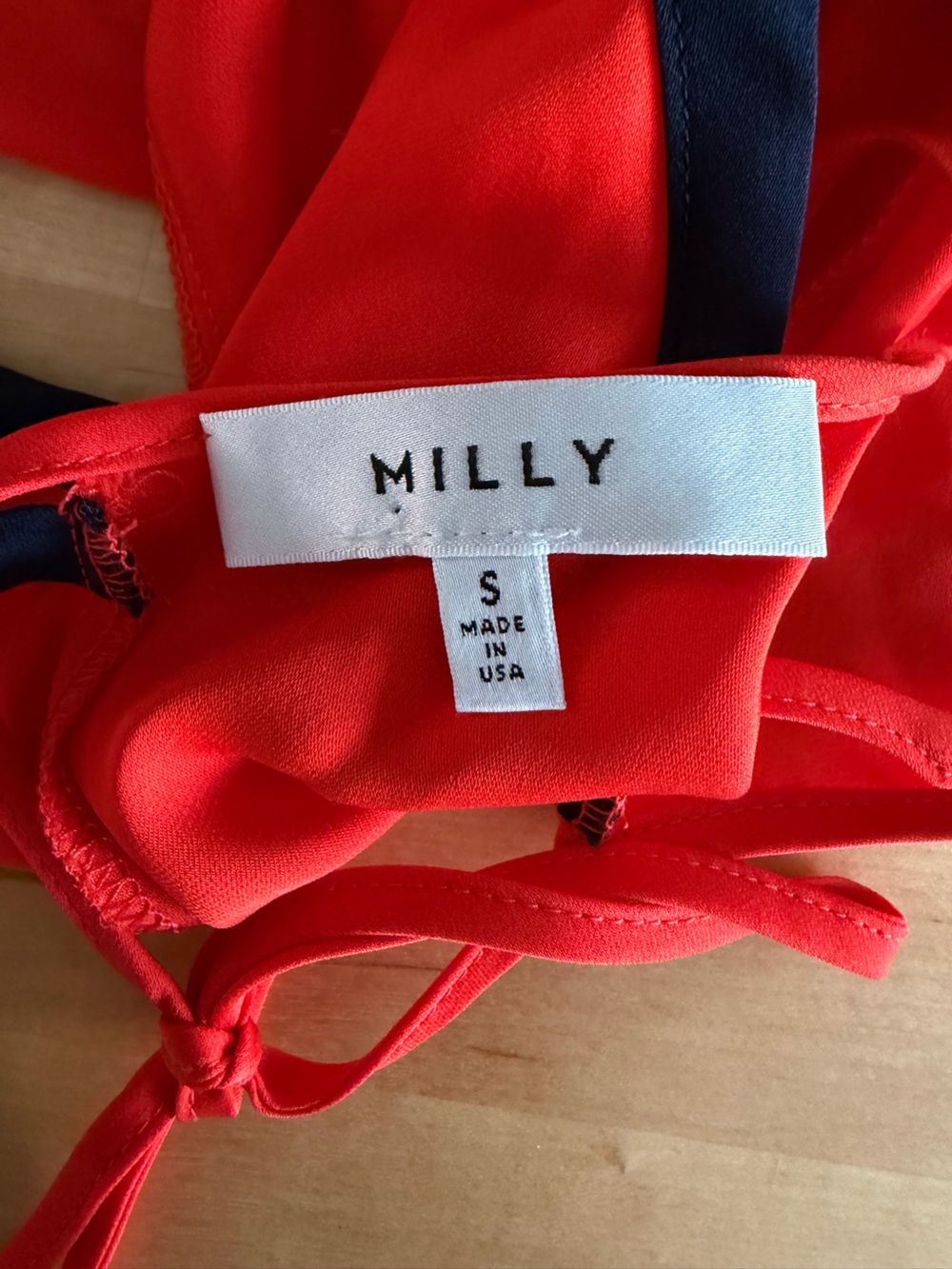 Milly Bryce Red Ruffle Open Back Halter Top - Picture 3 of 3